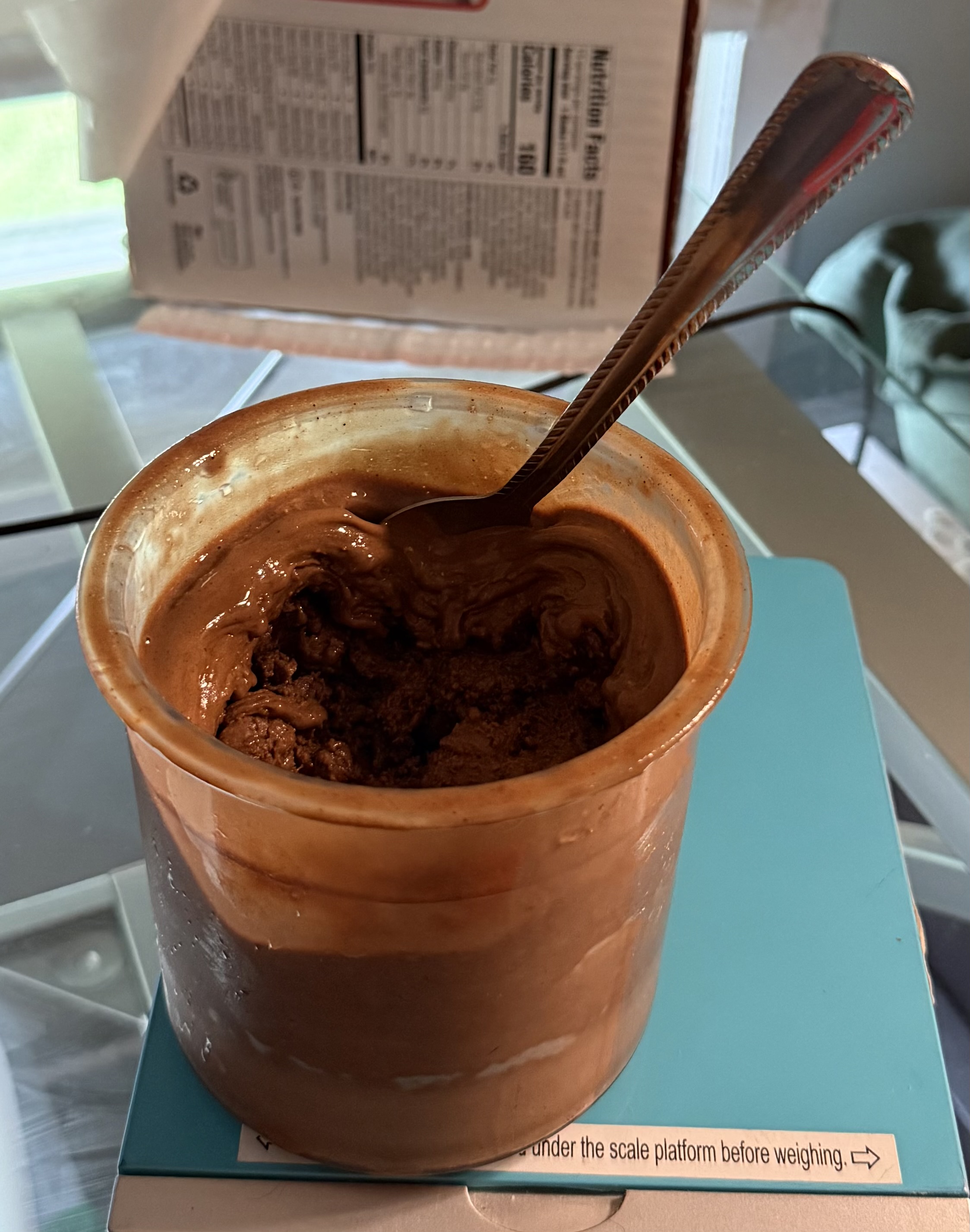 Pint of dark chocolate and peanutbutter ice cream